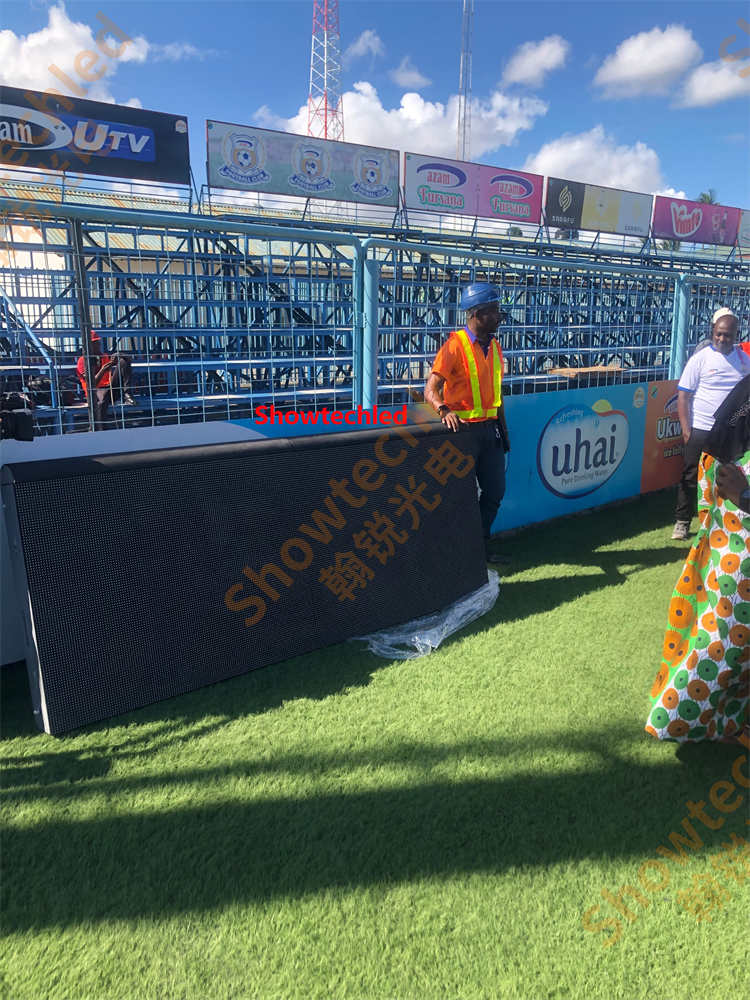the installation of outdoor LED stadium screen P10 in Tanzania, 268m²